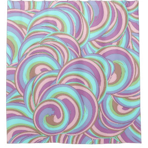 Multicolor Swirls Pattern Shower Curtain