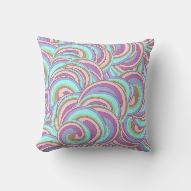 Multicolor Swirls Pattern Throw Pillow (Front)