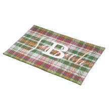 Multicolor Tartan Checkered Monogram Name