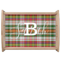 Multicolor Tartan Checkered Monogram Name
