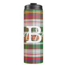 Multicolor Tartan Checkered Monogram Name