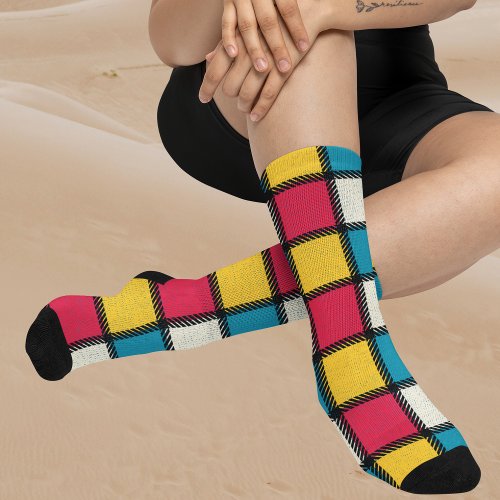 Multicolor Tartan Pattern Socks