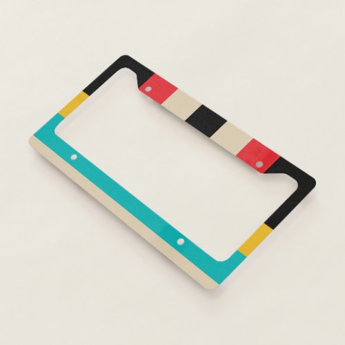 Multicolor Tartan Stripe License Plate Frame