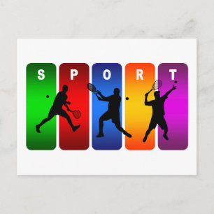 Multicolor Tennis Emblem (Male) Postcard