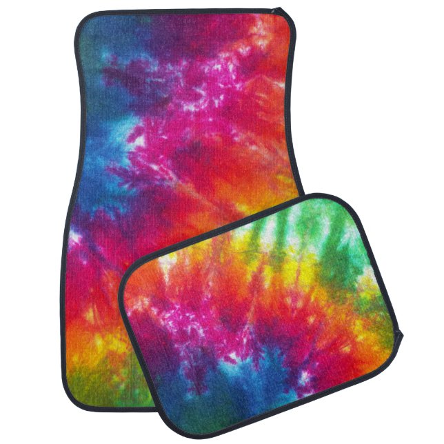 Multicolor Tie-Dye Car Mat (Set)