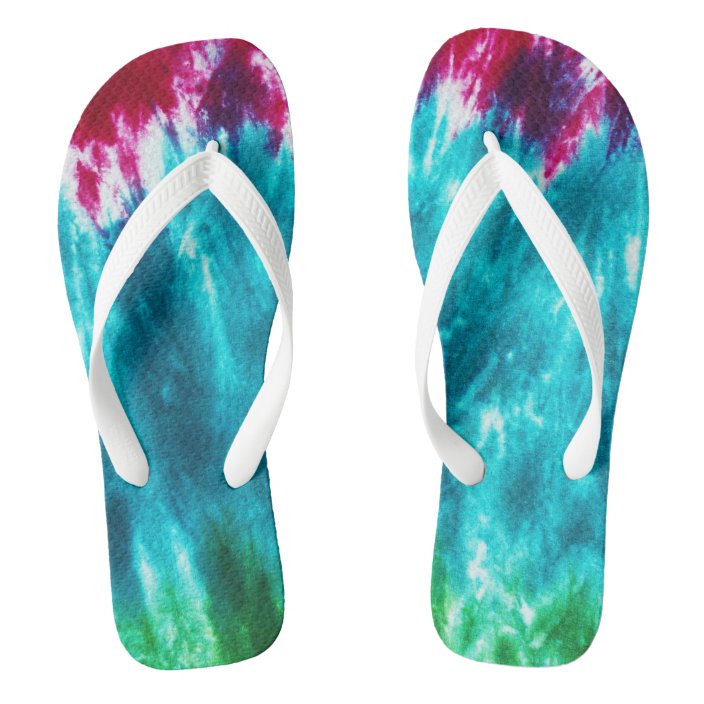 Multicolor Tie-Dye Flip Flops | Zazzle.com