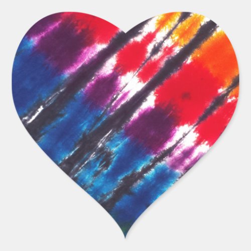 Multicolor Tie_Dye Heart Sticker