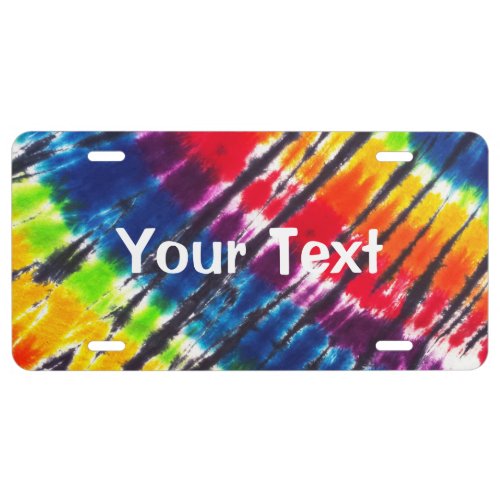 Multicolor Tie_Dye License Plate