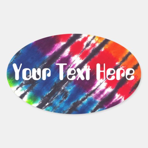 Multicolor Tie_Dye Oval Sticker