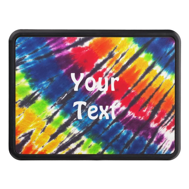 Multicolor Tie-Dye Trailer Hitch Cover (Front)
