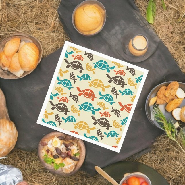 Multicolor Tortoise  Napkins (dinner napkin)