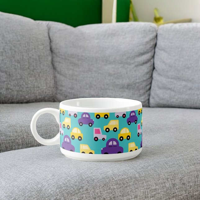 Multicolor Toy Cars Pattern  Bowl (Chili Bowl)