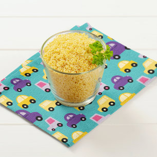 Multicolor Toy Cars Pattern Cloth Placemat