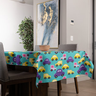 Multicolor Toy Cars Pattern  Tablecloth