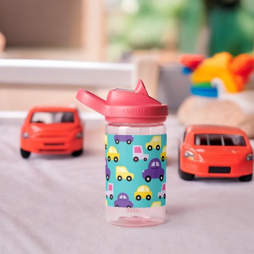 Multicolor Toy Cars Pattern  Water Bottle