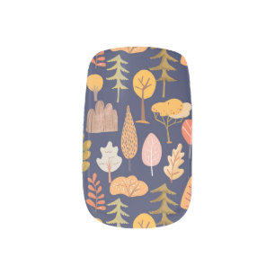 Multicolor Trees: Mid Autumn Vintage Minx Nail Art