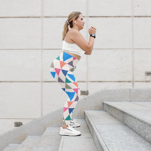 Multicolor Triangle Capri Leggings