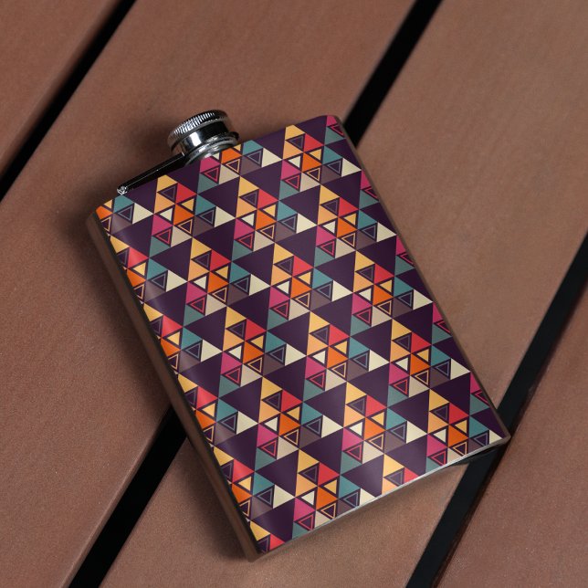 Multicolor Triangle Shapes Cutting Board Flask (triangle flask)