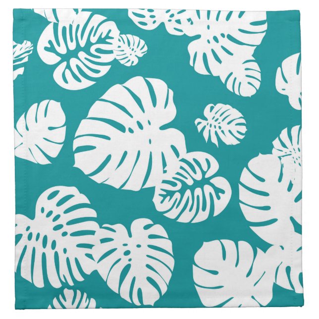 Multicolor Tropical Leaves 3 Cloth Napkin (Front)