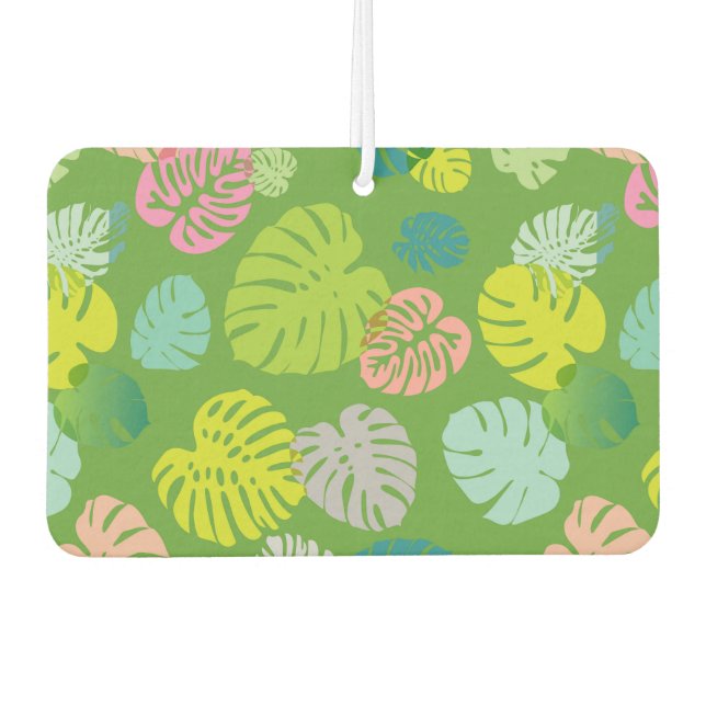 Multicolor Tropical Leaves 8 Air Freshener (Front)