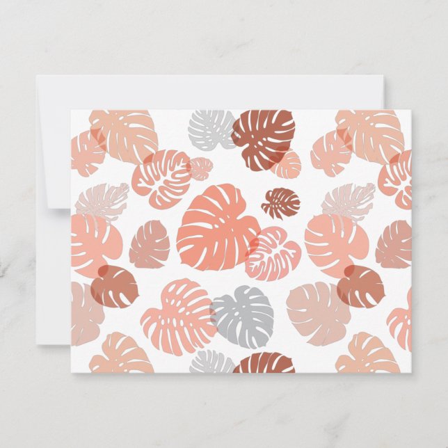 Multicolor Tropical Leaves 9 Note Card (Front)