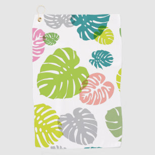 Multicolor Tropical Leaves Golf Towel