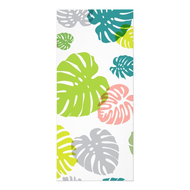 Multicolor Tropical Leaves Rack Card (Front)