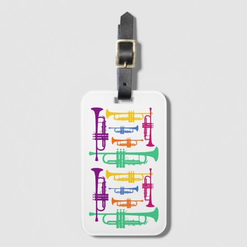 Multicolor Trumpet Brass Music Instrument ID Luggage Tag