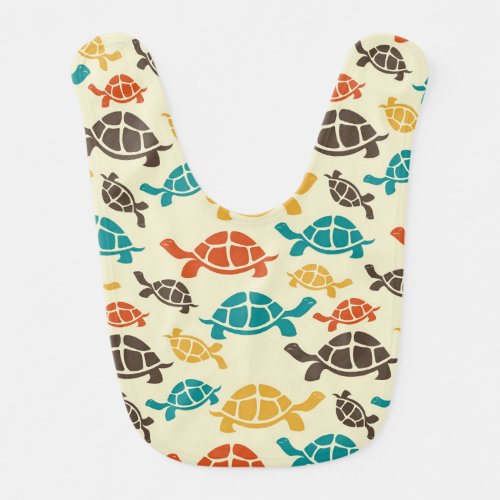 Multicolor Turtle Baby Bib