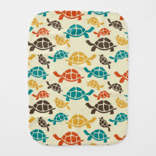 Multicolor Turtle Baby Burp Cloth