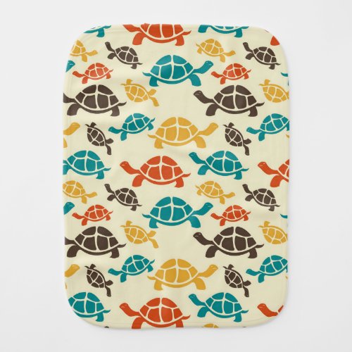 Multicolor Turtle Baby Burp Cloth