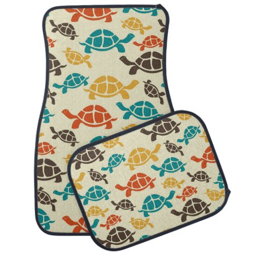 Multicolor Turtle Car Floor Mat