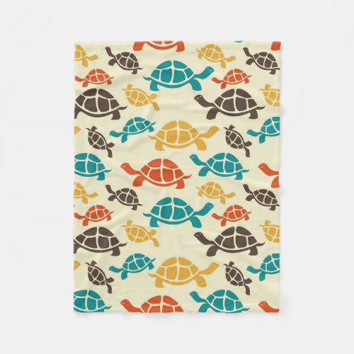 Multicolor Turtle Fleece Blanket