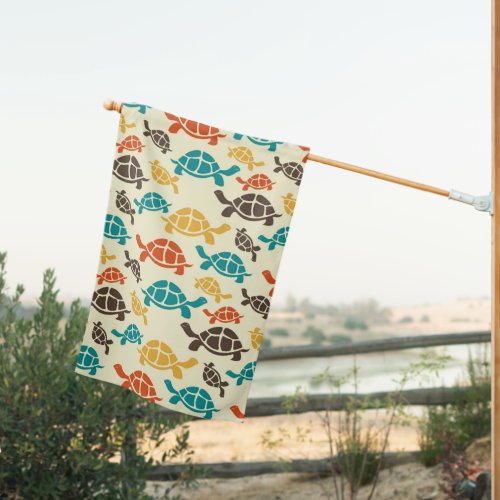 Multicolor Turtle House Flag