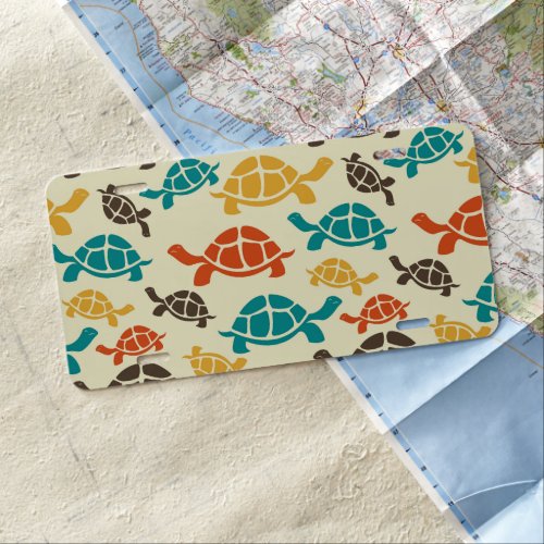 Multicolor Turtle License Plate