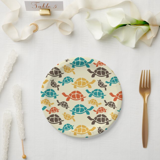 Multicolor Turtle Paper Plates (Wedding)