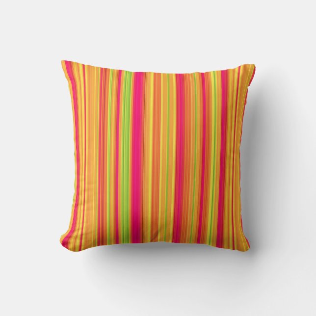 Multicolor Vertical Stripes Throw Pillow (Front)