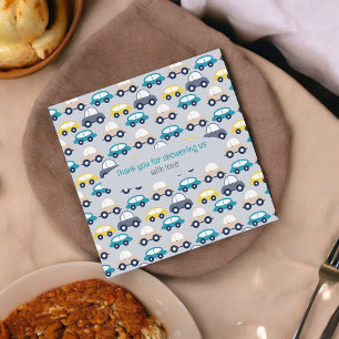 Multicolor Vintage Cars Cartoon Cloth Napkin