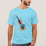 Multicolor Violin Print Tee: Music Lover&#39;s Delight T-Shirt