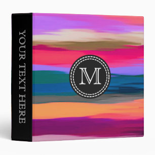 Multicolor Watercolor Abstract Pattern #2 3 Ring Binder