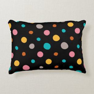 Multicolor Watercolor Dots 2 Accent Pillow