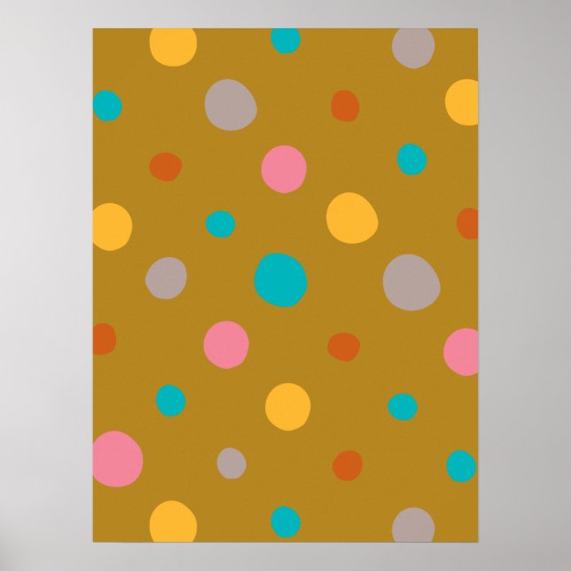 Multicolor Watercolor Dots 4 Poster (Front)