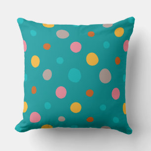 Multicolor Watercolor Dots 6 Throw Pillow