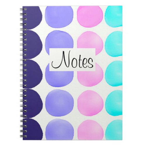 Multicolor watercolor dots notebook
