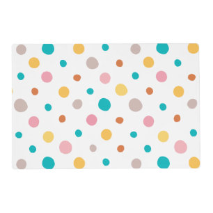 Multicolor Watercolor Dots Placemat