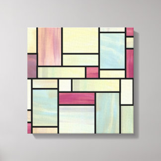 Multicolor Watercolor Stained Glass (12x12) Canvas Print