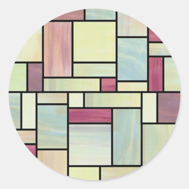 Multicolor Watercolor  Stained Glass Stickers (Front)