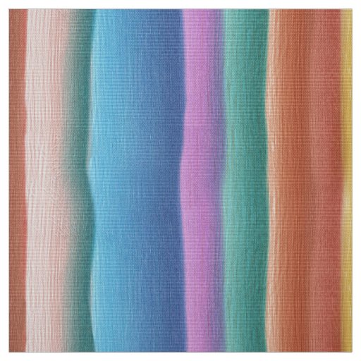 Multicolor Watercolor Stripes Pattern Fabric