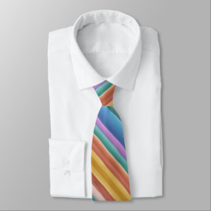 Multicolor Watercolor Stripes Pattern Neck Tie