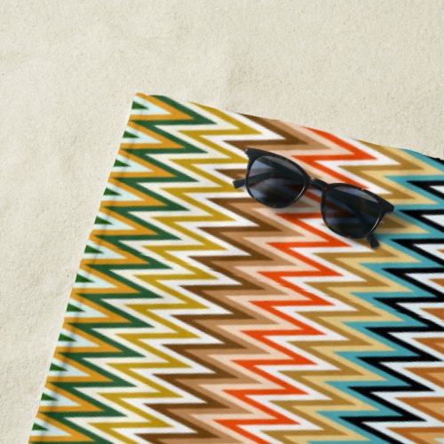 Multicolor Wavy Pattern Beach Towel
